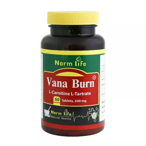 قرص ال کارنیتین 500 میلی گرم وانا برن نورم لایف 60 عددی