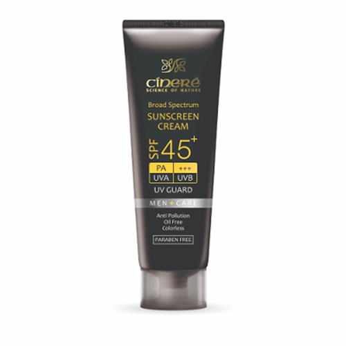 کرم ضد آفتاب آقایان بدون رنگ SPF45 سینره مناسب انواع پوست 50 میلی لیتر