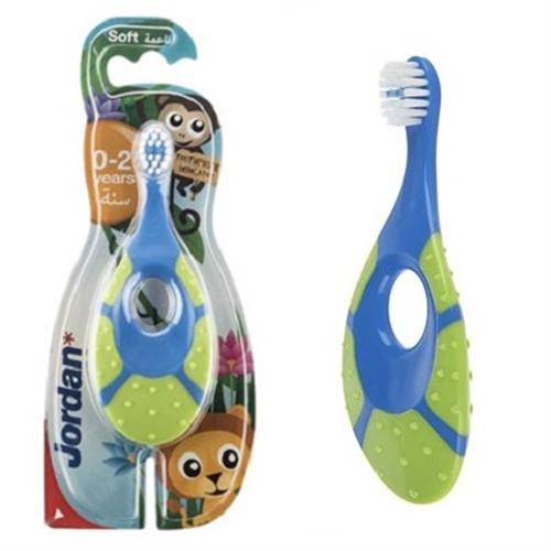 مسواک کودک سبز- آبی جردن استپ 1 با برس نرم