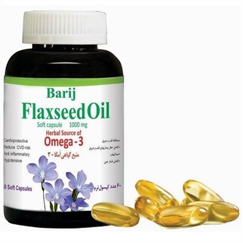 روغن فلکسید اویل (بذر کتان) 1000 میلی گرم باریج اسانس 60 عددی