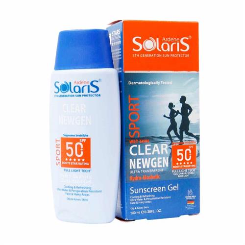 ژل ضد آفتاب SPF50 اسپرت کلیر نیوژن مناسب پوست جوش دار سولاریس آردن 100 میلی لیتر