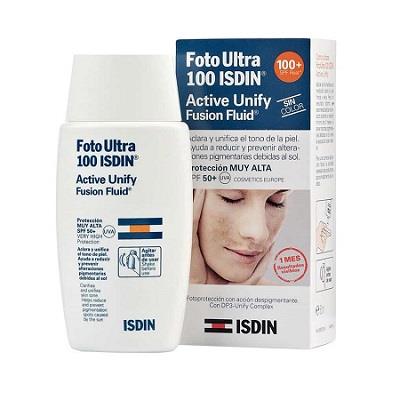 فلوئید ضدآفتاب فوتو اولترا 100 اکتیو یونیفای فیوژن SPF100 ایزدین 50 میلی لیتر