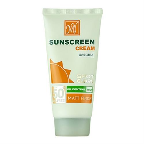 کرم ضد آفتاب اسپات گارد مات 4 کاره SPF50 مای بی رنگ مناسب پوست چرب و مستعد آکنه 50 میلی لیتر