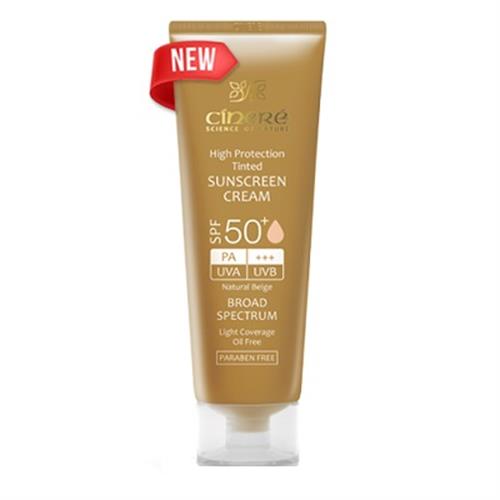 کرم ضد آفتاب بژ طبیعی SPF50 سینره مناسب پوست چرب 50 میلی لیتر
