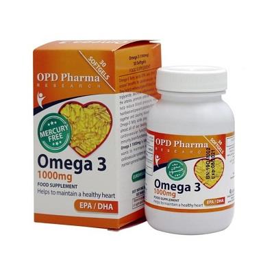 کپسول ژلاتینی 1000 میلی گرم امگا3 بدون جیوه او پی دی فارما 30 عددی