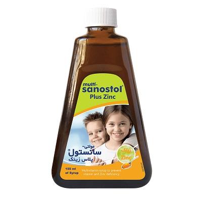 شربت مولتی ویتامین پلاس زینک سانستول 155 میلی لیتر