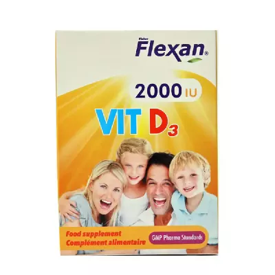 کپسول نرم 2000 واحد ویتامین D3 فیشر فلکسان 60 عددی