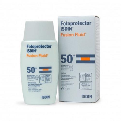 فلوئید ضدآفتاب فیوژن SPF50 بی رنگ ایزدین مناسب پوست نرمال و خشک 50 میلی لیتر