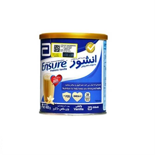 پودر مکمل غذایی انشور ابوت مناسب برای همه افراد (5 سال به بالا) با طعم وانیل 400گرم