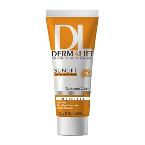 کرم ضد آفتاب غیر رنگی SPF50 مناسب پوست خشک درمالیفت 40 میلی لیتر