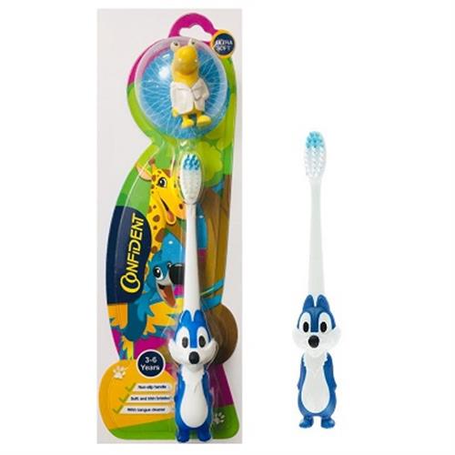مسواک کودک مدل سنجاب خوشحال کانفیدنت بسیار نرم آبی