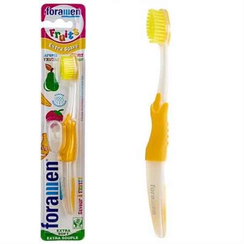 مسواک کودک میوه ای زرد فورامن با برس نرم