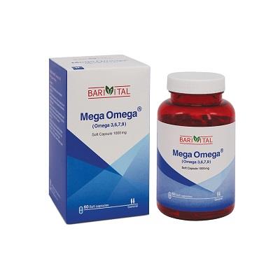 کپسول نرم باریویتال مگا امگا (امگا 3،6،7،9) 1000 میلی گرم باریج اسانس