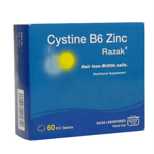 قرص سیستین ب 6 زینک رازک 60 عددی