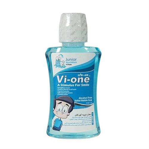 دهانشویه کودکان وی وان آبی رنگ 330 میلی لیتر