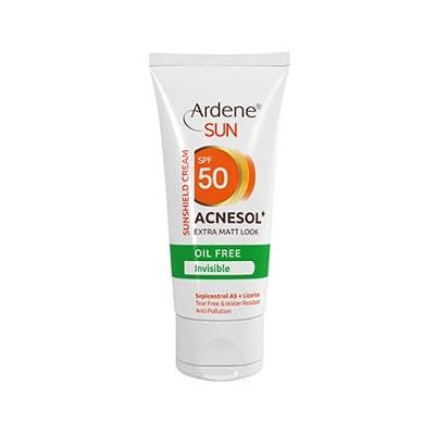 کرم ضد آفتاب بدون رنگ آکنه سول پلاس آردن SPF50 مناسب پوست چرب 50 گرم