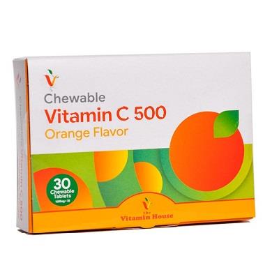 قرص جویدنی ویتامین ث 500 میلی گرم ویتامین لایف 30 عددی