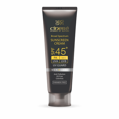 کرم ضد آفتاب آقایان بدون رنگ SPF45 سینره مناسب انواع پوست 50 میلی لیتر