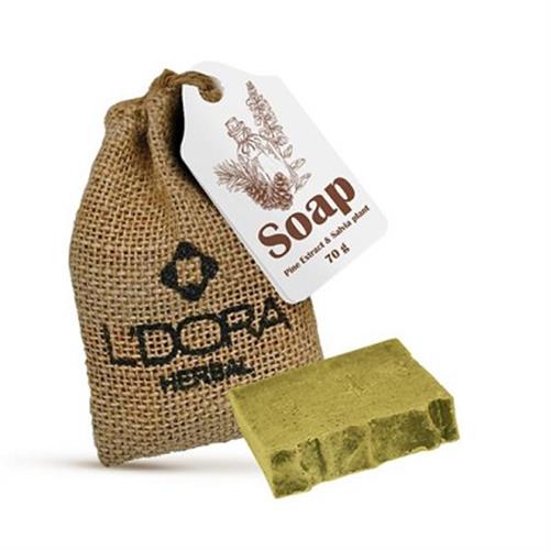 صابون گیاهی حاوی عصاره‌ کاج وگیاه مریم‌گلی لدورا هربال 70 گرمی