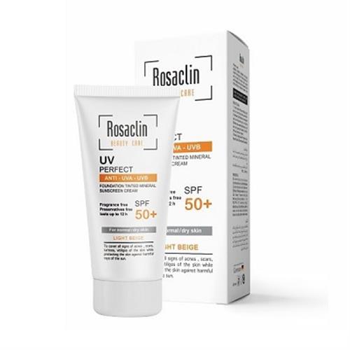 کرم ضدآفتاب spf50 بژ روشن رزاکلین پوست نرمال و خشک 40 میلی لیتر