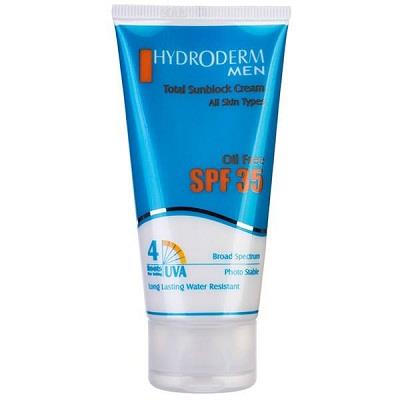کرم ضد آفتاب آقایان فاقد چربی SPF35 هیدرودرم مناسب انواع پوست 50 گرم