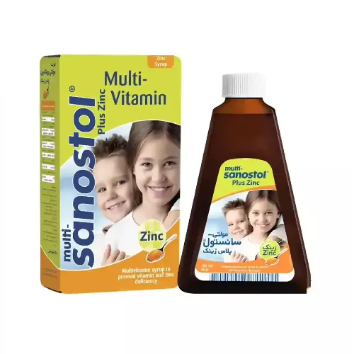 شربت مولتی ویتامین پلاس زینک سانستول 155 میلی لیتر