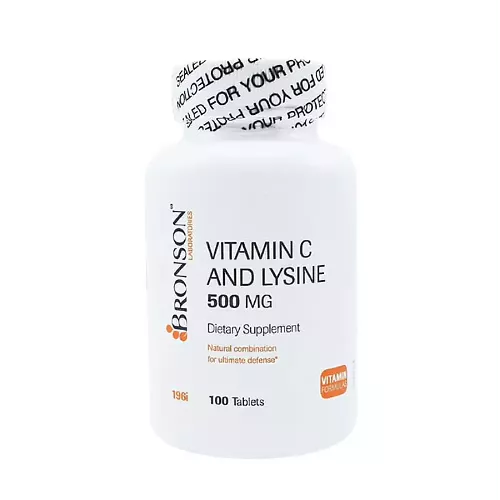 قرص ویتامین سی و لیزین 500 میلی گرم برونسون 100 عددی